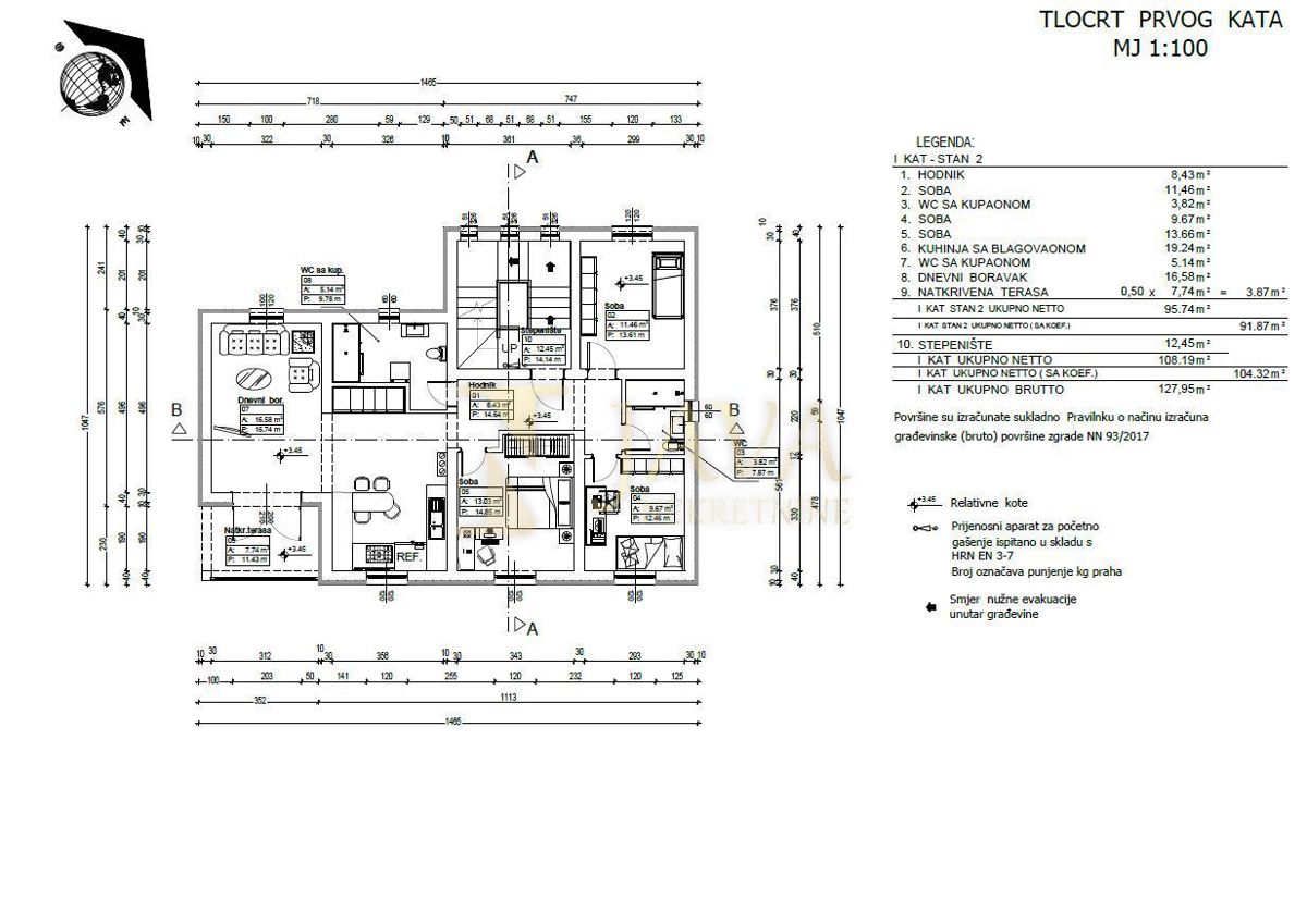 Appartamento Žegoti, Kastav, 106,48m2