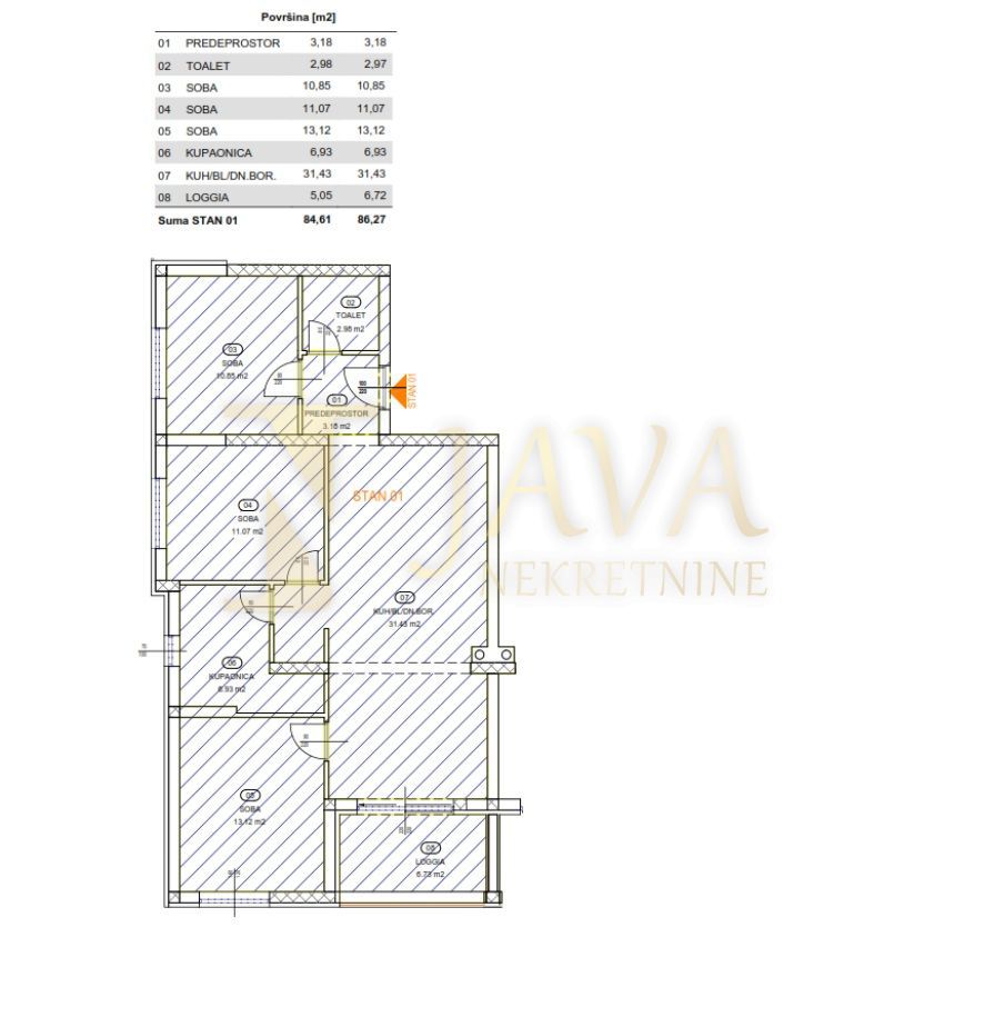 Appartamento Rešetari, Kastav, 86,27m2