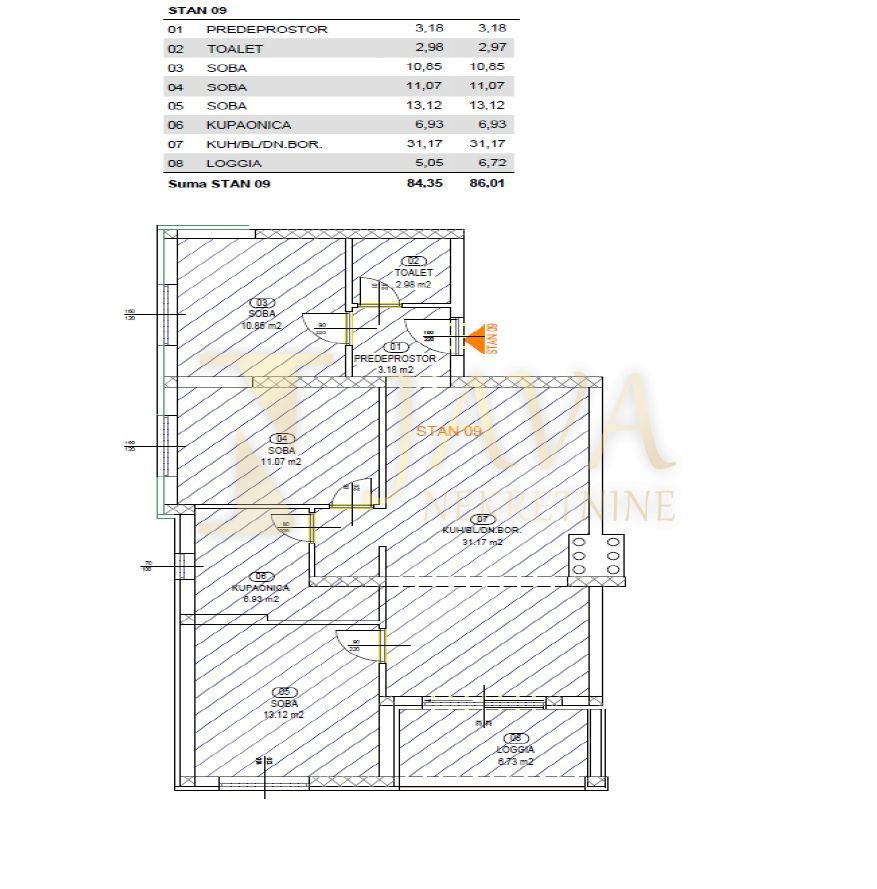 Appartamento Rešetari, Kastav, 86,27m2