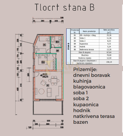 Appartamento Omišalj, 67,37m2