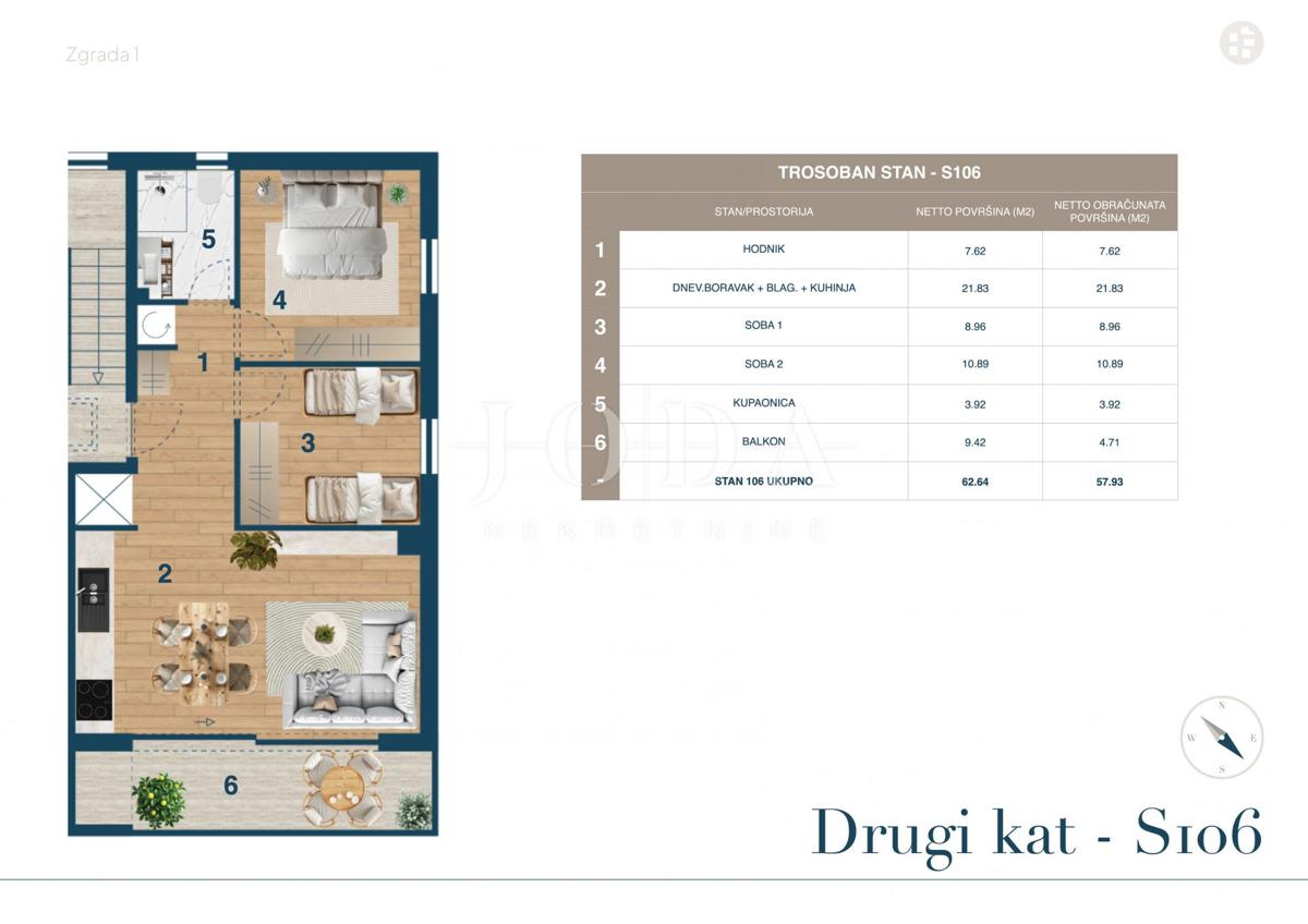 Allogio Novi Vinodolski, 69,87m2