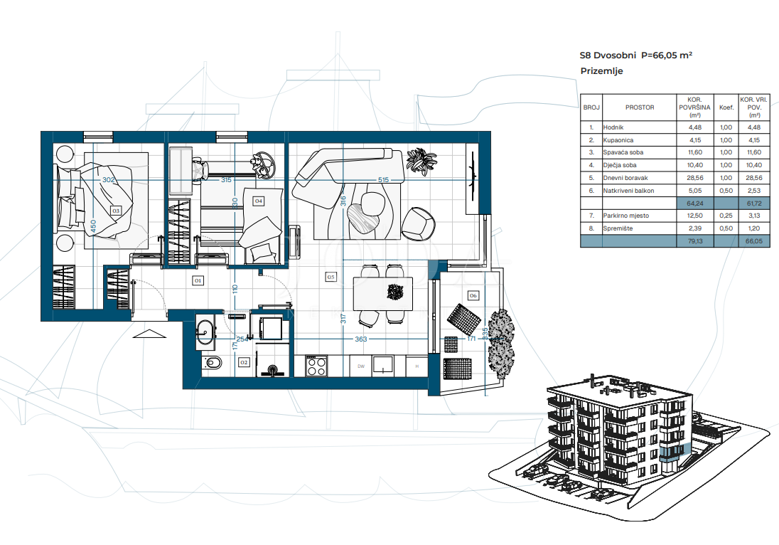 Allogio Novi Vinodolski, 69,87m2