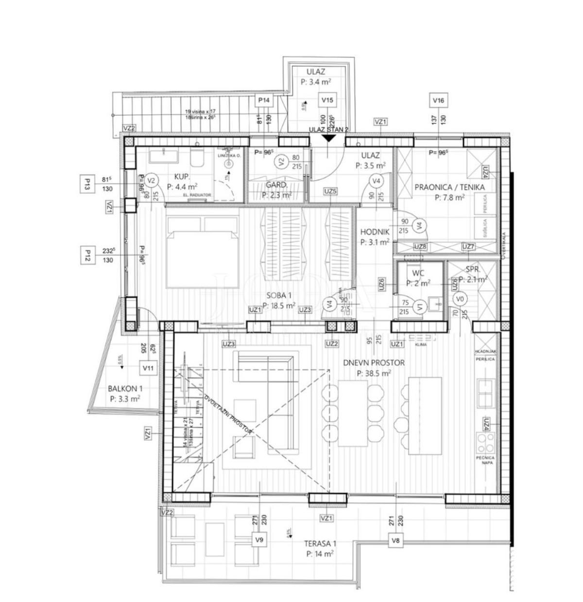 Allogio Trsat, Rijeka, 134,10m2