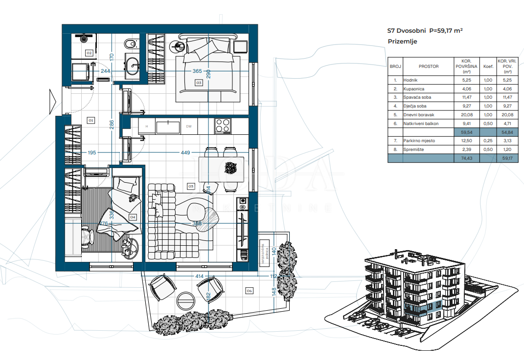 Allogio Novi Vinodolski, 69,87m2