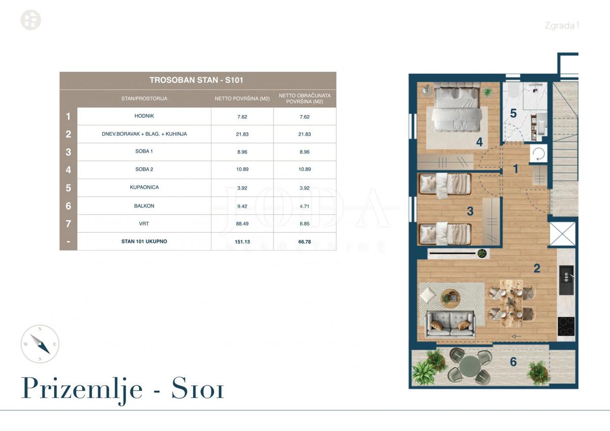 Allogio Novi Vinodolski, 69,87m2