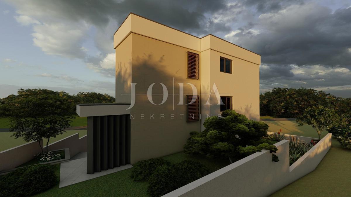 Apartment on the ground floor of a villa under construction, town of Krk