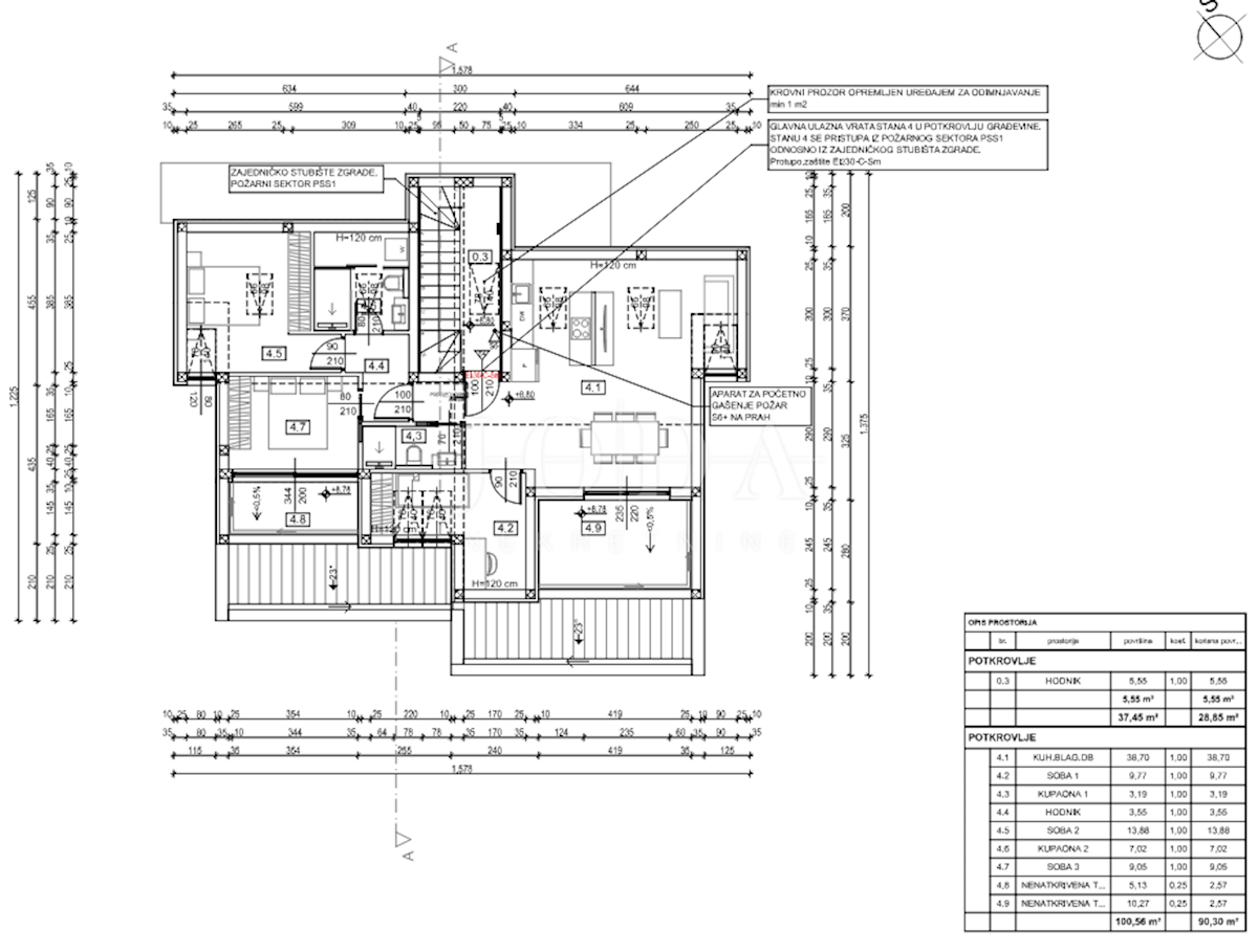 Appartamento a Dramalj in un edificio nuovo 90m2