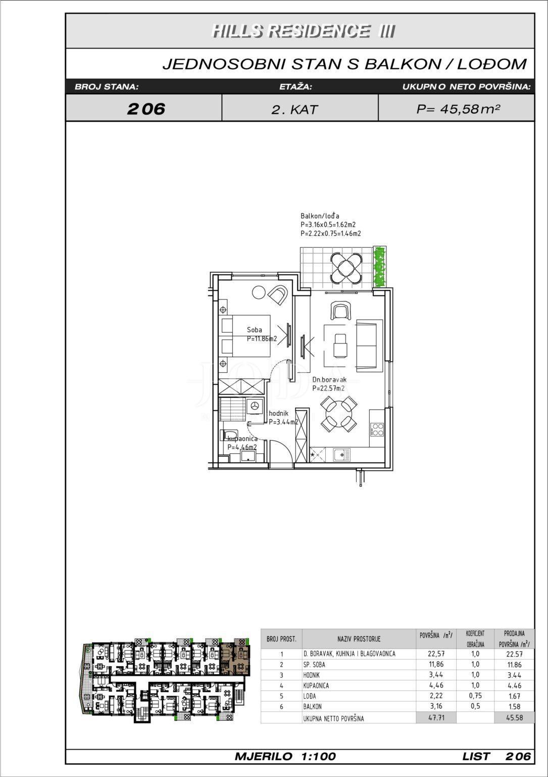 Allogio Makarska, 45,58m2