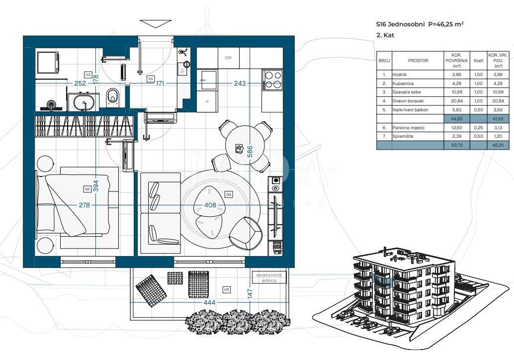 Allogio Novi Vinodolski, 69,87m2
