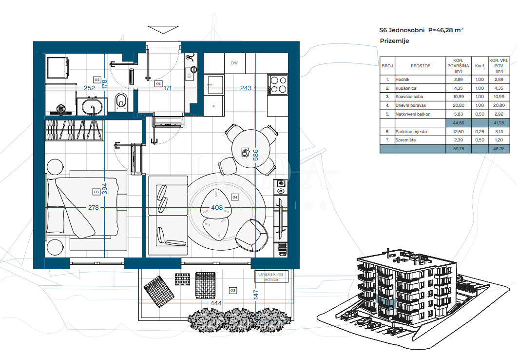Allogio Novi Vinodolski, 69,87m2