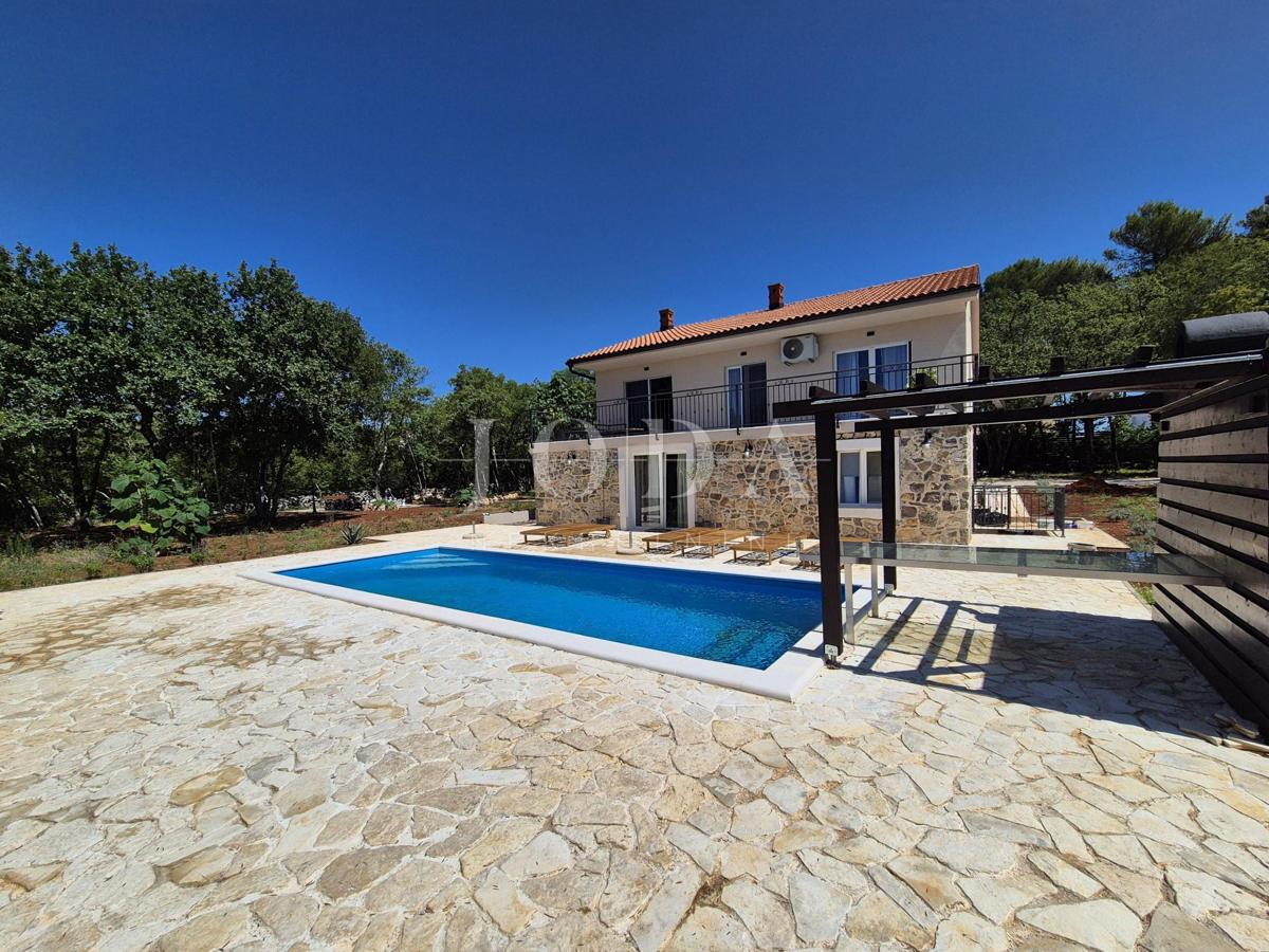 House with a pool under renovation, island of Krk