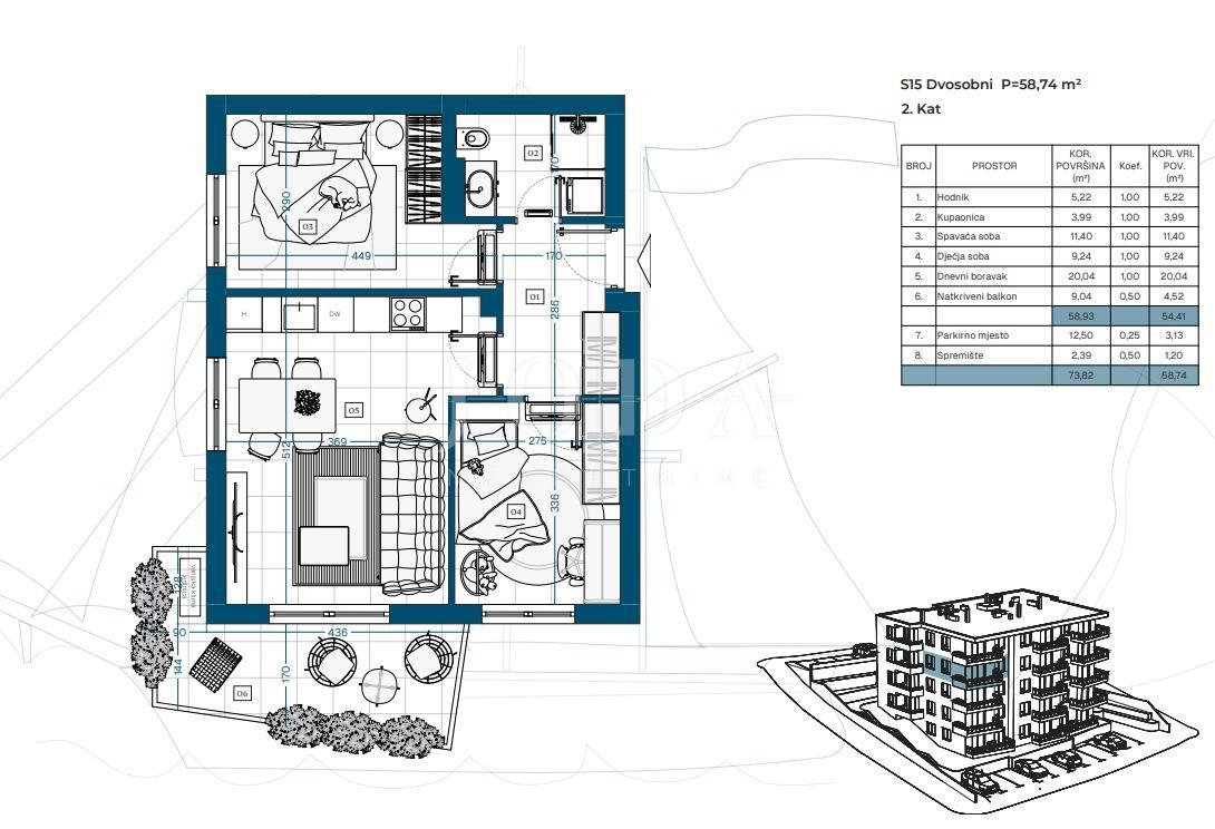 Allogio Novi Vinodolski, 69,87m2