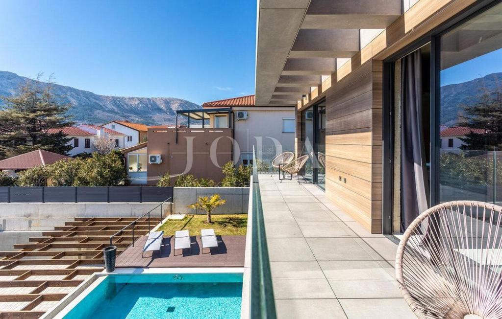 Modern urban villa with pool, island of Krk