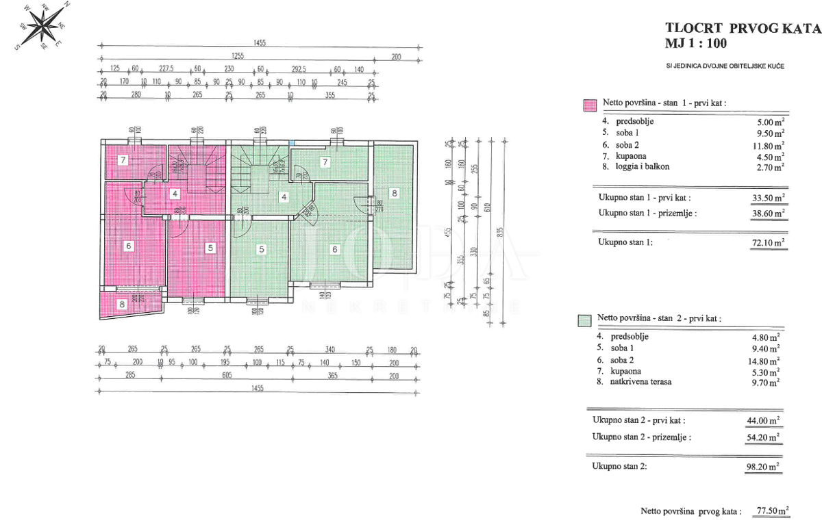Jadranovo: case di nuova costruzione in fila