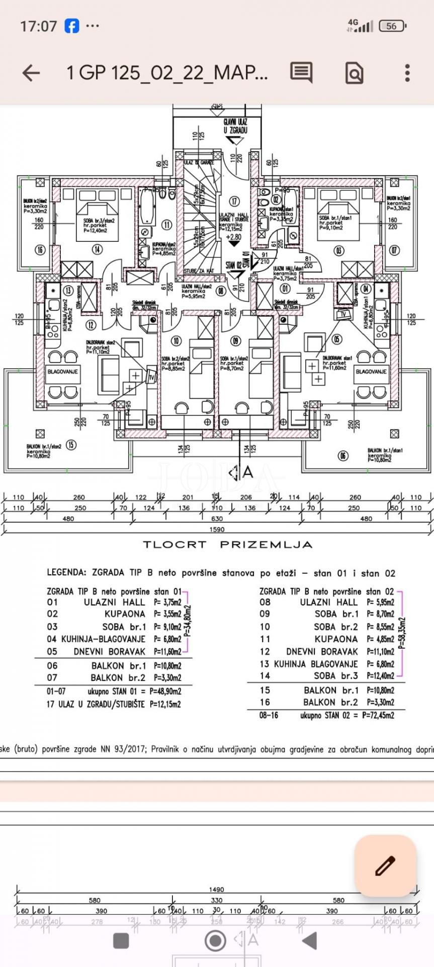 Hreljin, nuova costruzione, piano terra, 1 camera da letto + soggiorno