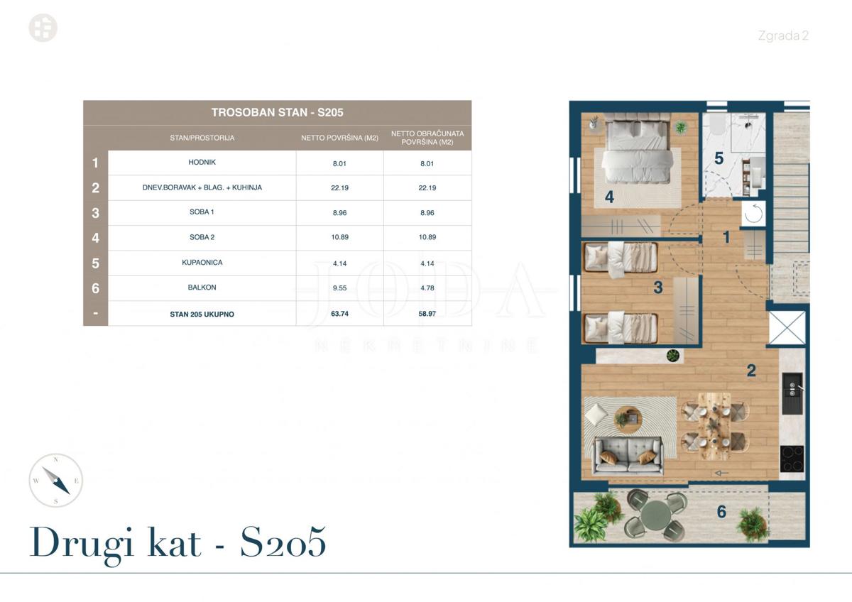 Allogio Novi Vinodolski, 69,87m2