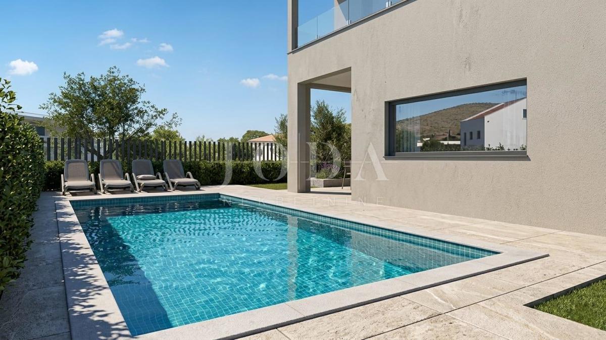 Malinska - nuovo edificio con piscina e giardino