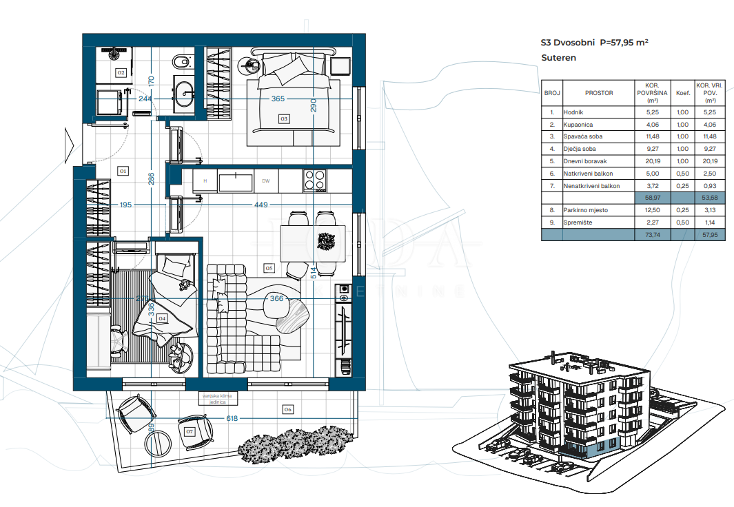 Allogio Novi Vinodolski, 69,87m2