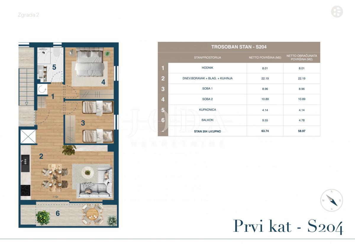 Allogio Novi Vinodolski, 69,87m2