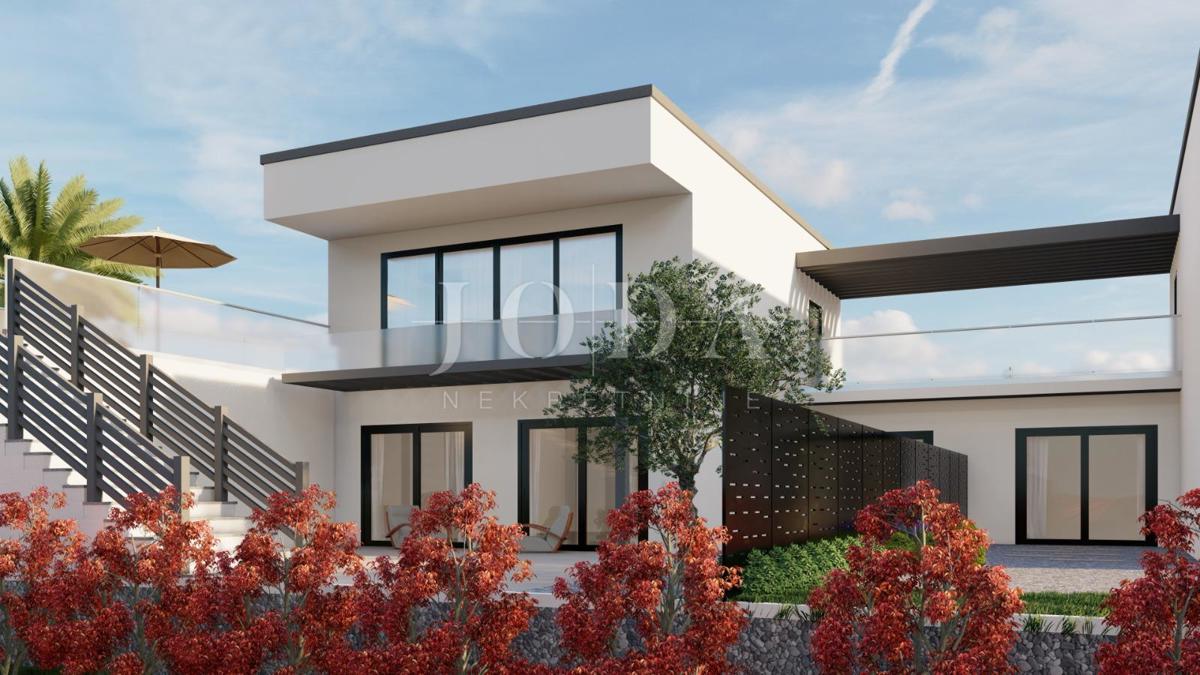 Villa con piscina e vista mare sull'isola di Krk