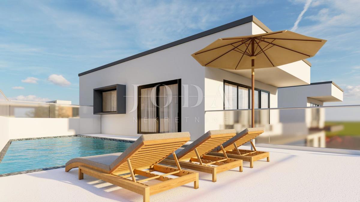 Villa con piscina e vista mare sull'isola di Krk