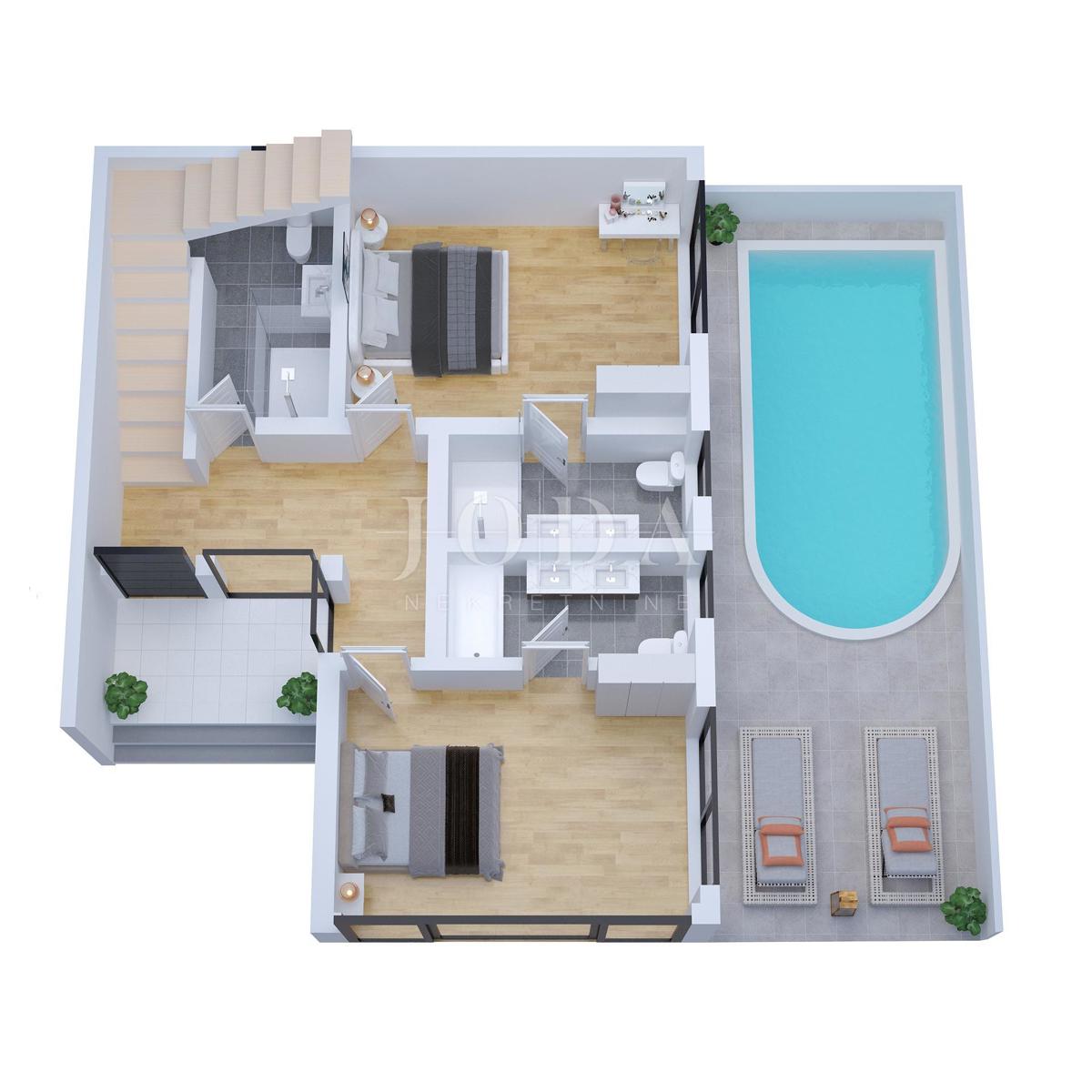 Casa con piscina e vista mare, zona Malinska