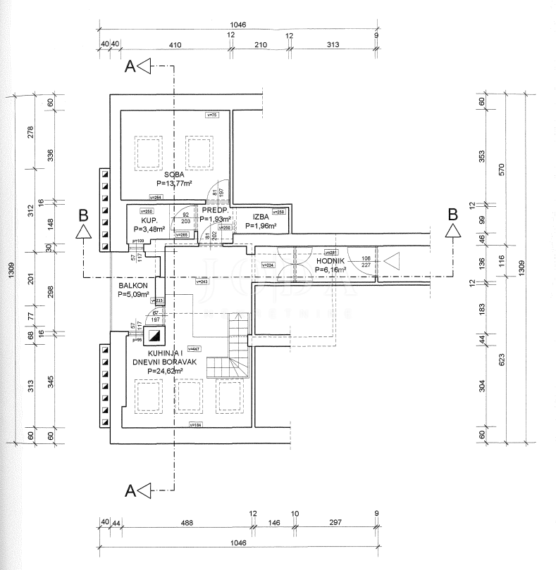 Allogio Centar, Rijeka, 28,08m2