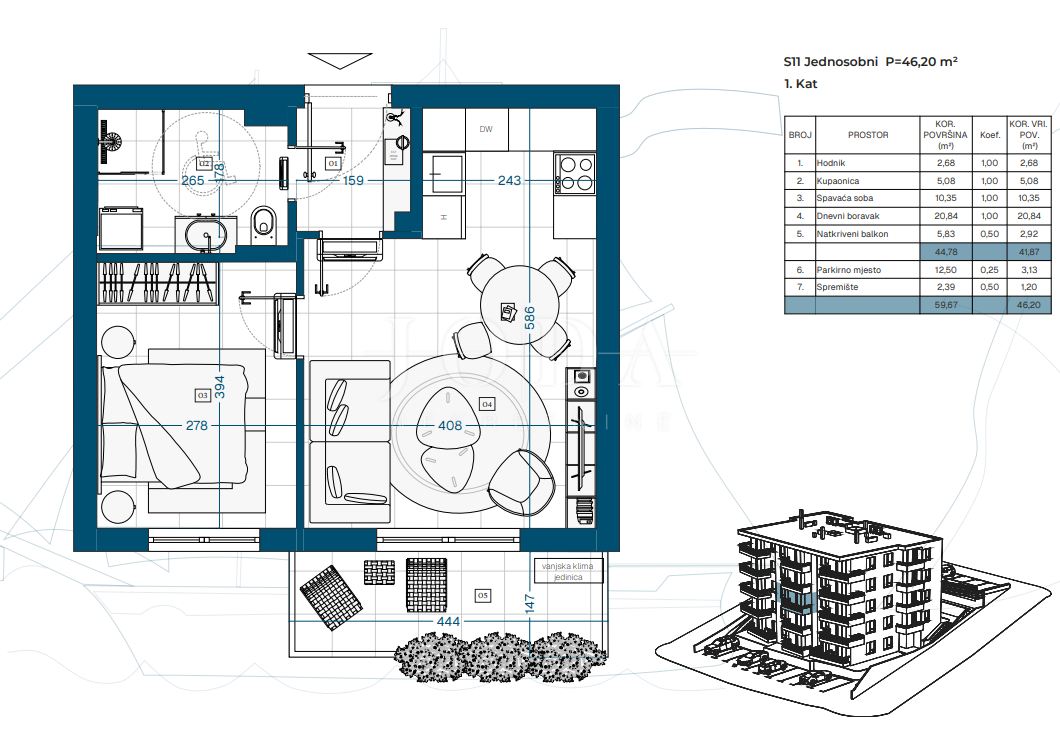 Allogio Novi Vinodolski, 69,87m2