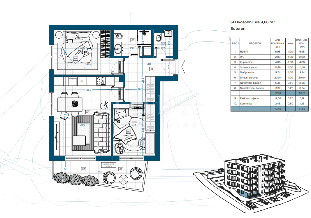 Allogio Novi Vinodolski, 69,87m2