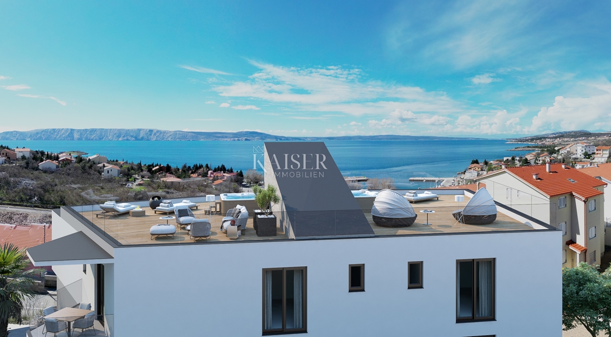 Novi Vinodolski, Klenovica - lussuoso appartamento al piano terra 93,84 m2 e giardino 250 m2