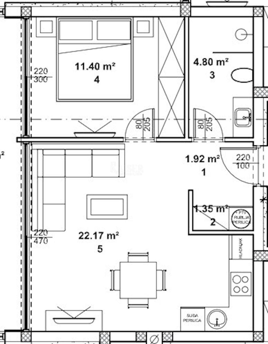 Gimino - nuova costruzione, 1 camera da letto + soggiorno, 51 m2