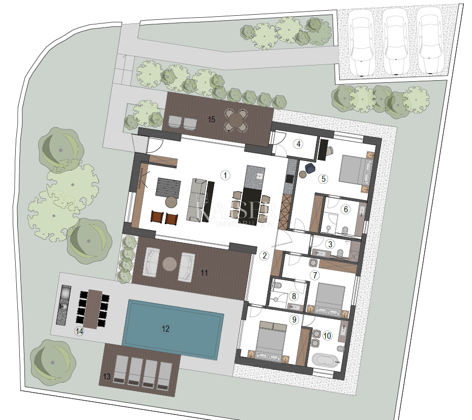 Istria - Parenzo, progetto villa con permesso di costruire