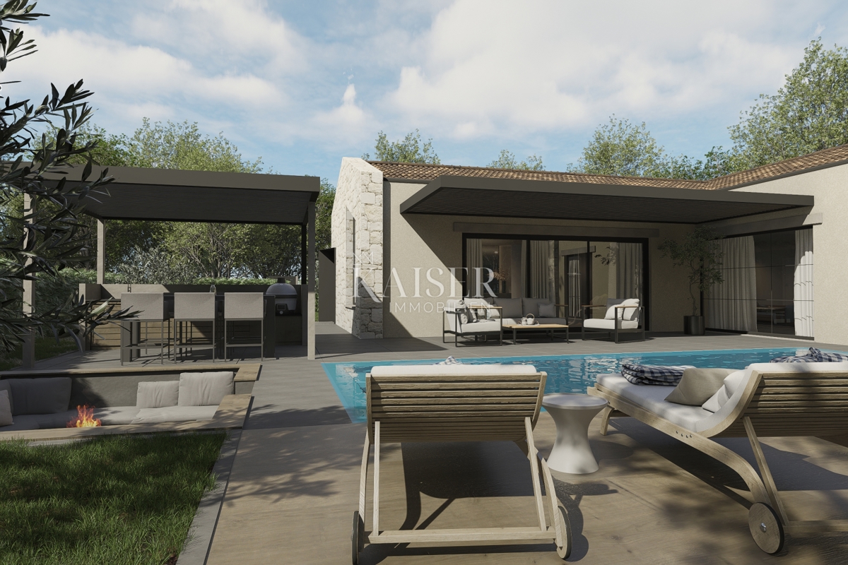 Istria - Parenzo, progetto villa con permesso di costruire