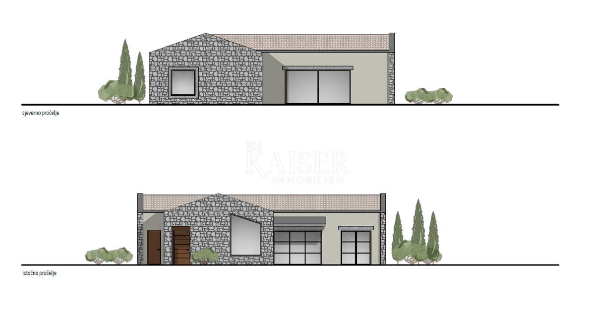 Istria - Parenzo, progetto villa con permesso di costruire