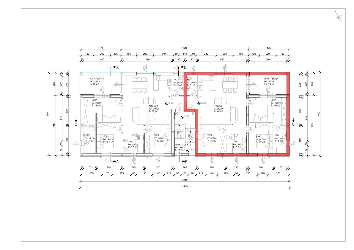 Appartamento Sabunike, Privlaka, 156,10m2