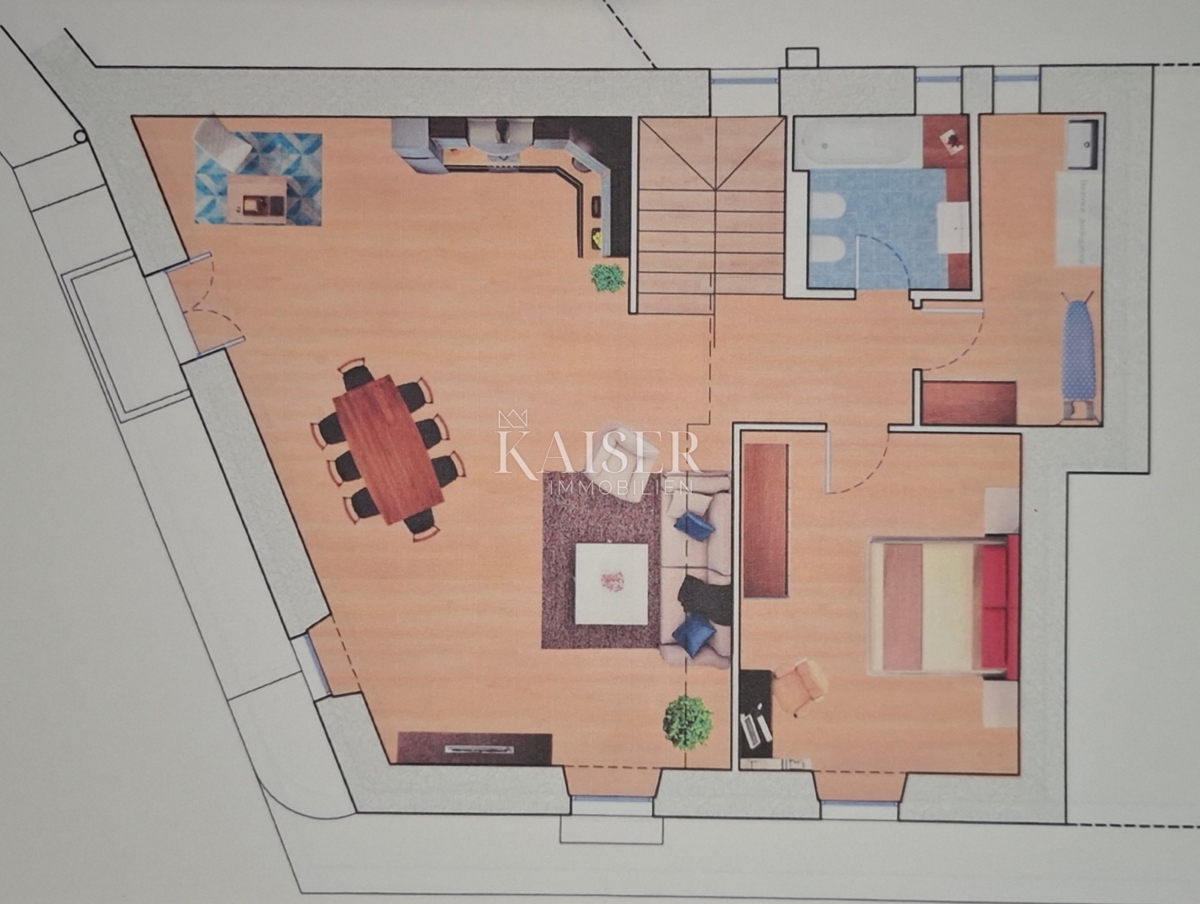 Isola di Cherso e Lussino, Osor, appartamento a tre piani 148 m2