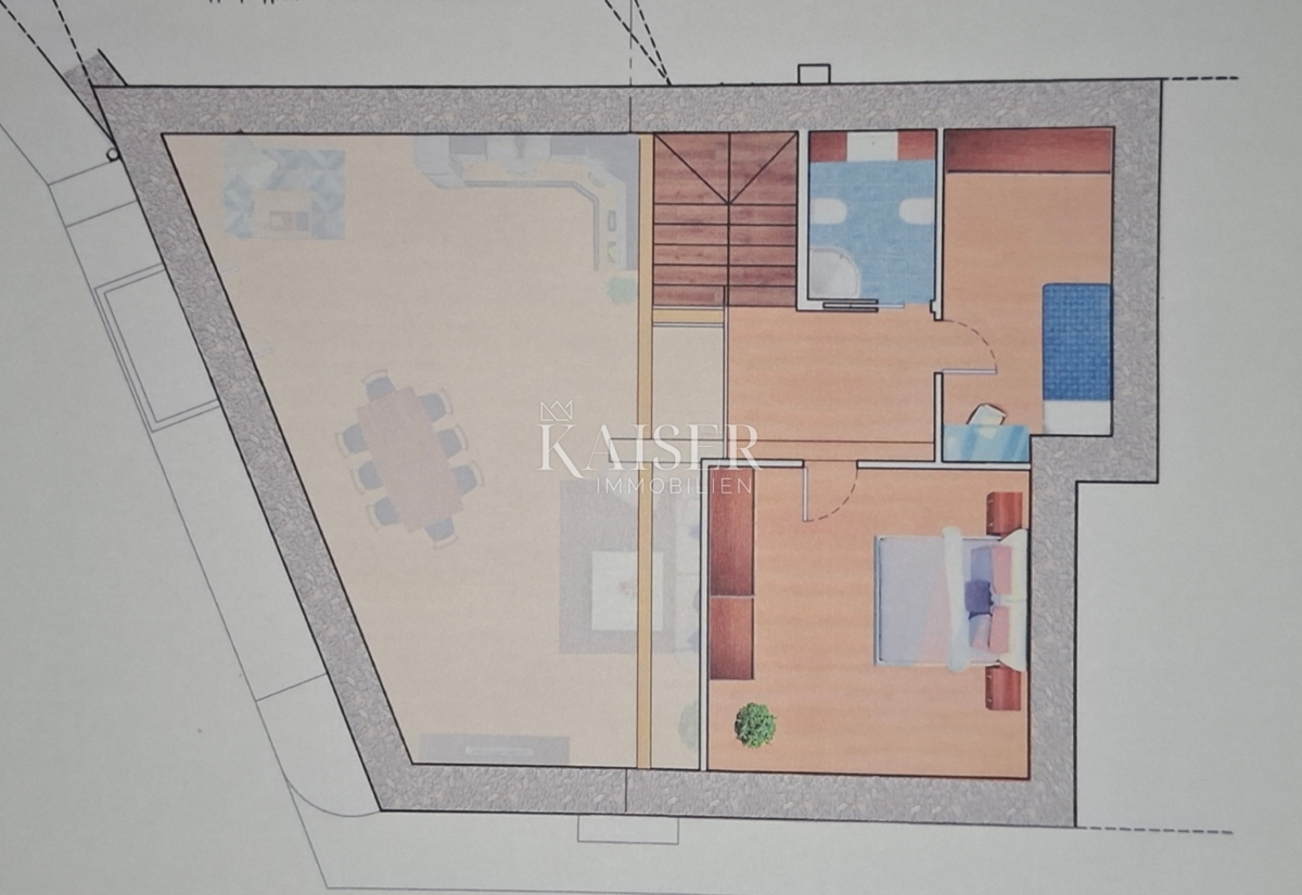 Isola di Cherso e Lussino, Osor, appartamento a tre piani 148 m2