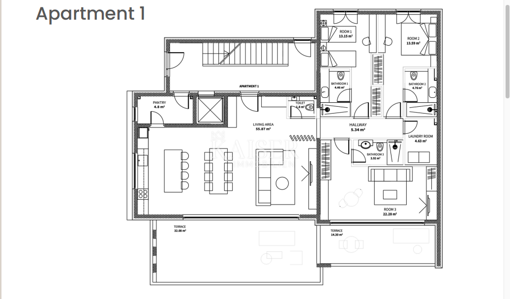 Zara – Zaton | Appartamento al piano terra con giardino, piscina e appartamento