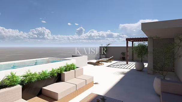 Zara – Zaton | Attico esclusivo con ascensore privato e oasi sul tetto in prima fila sul mare