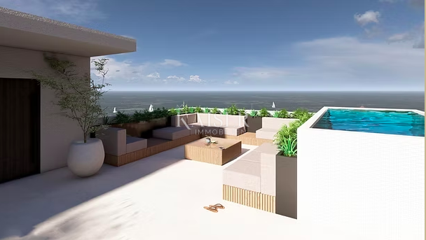 Zara – Zaton | Attico esclusivo con ascensore privato e oasi sul tetto in prima fila sul mare