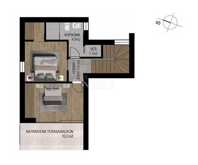 Crikvenica - casa 66m2 con vista mare e piscina