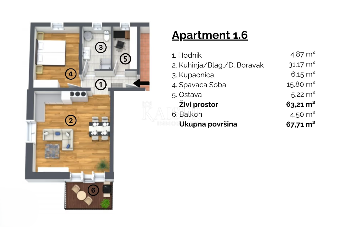 Istria, Buie, dintorni - appartamento 76m2, possibilità di gestione dell'affitto
