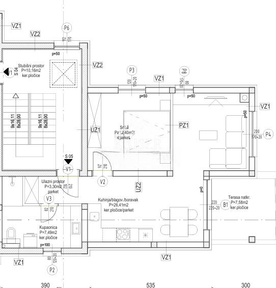 Sebenico, Brodarica - appartamento con una camera da letto 63,13 m2 in un nuovo edificio vicino alla spiaggia Rezalište