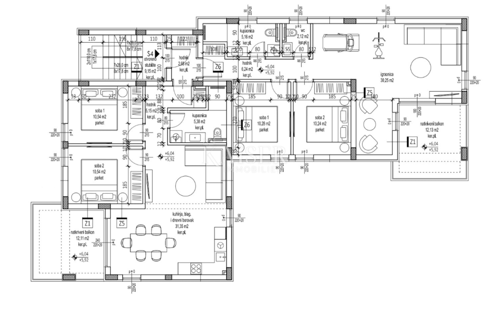 Petrčane - Zara, Attico esclusivo su tutto il piano con terrazza sul tetto