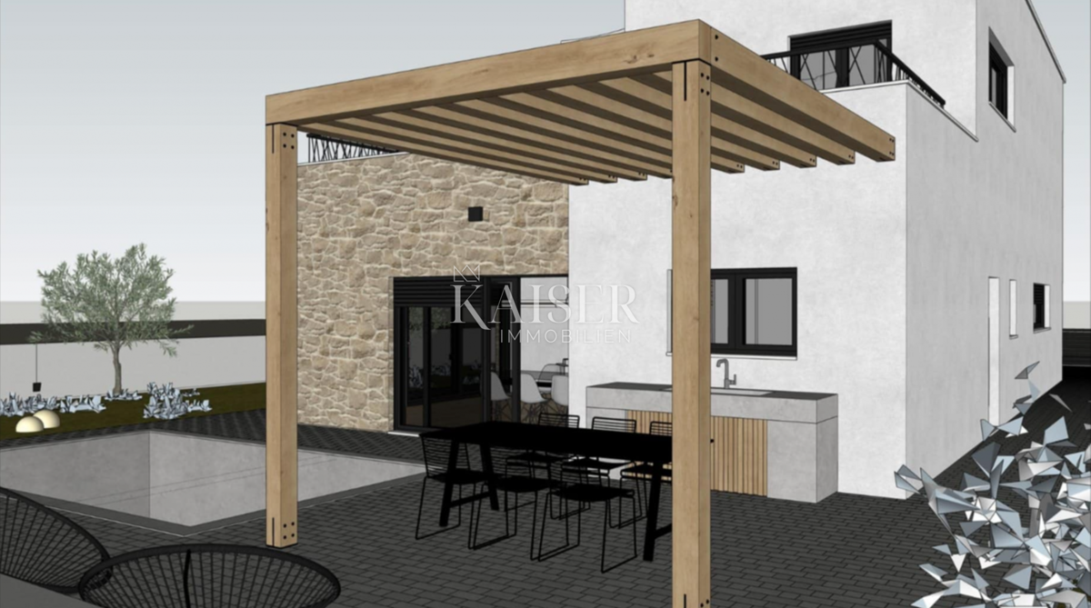 Vodice - Moderna villa a due piani con garage e ampie terrazze