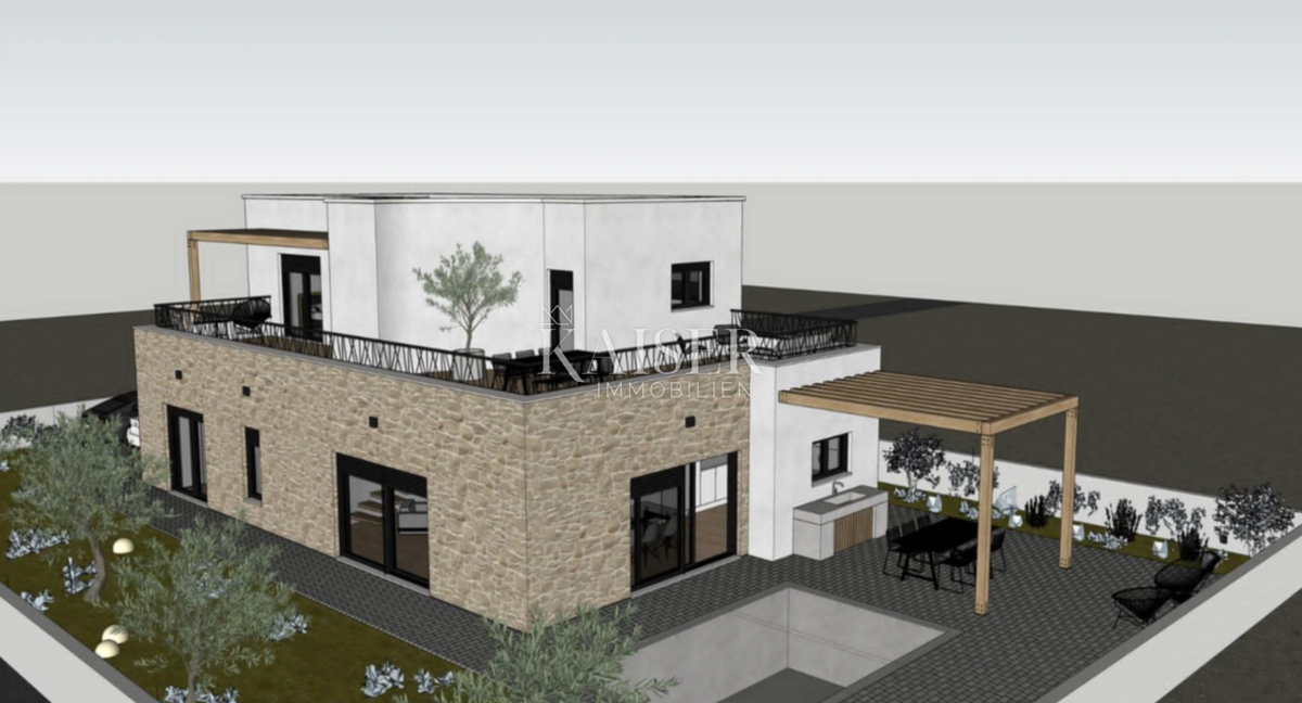 Vodice - Moderna villa a due piani con garage e ampie terrazze