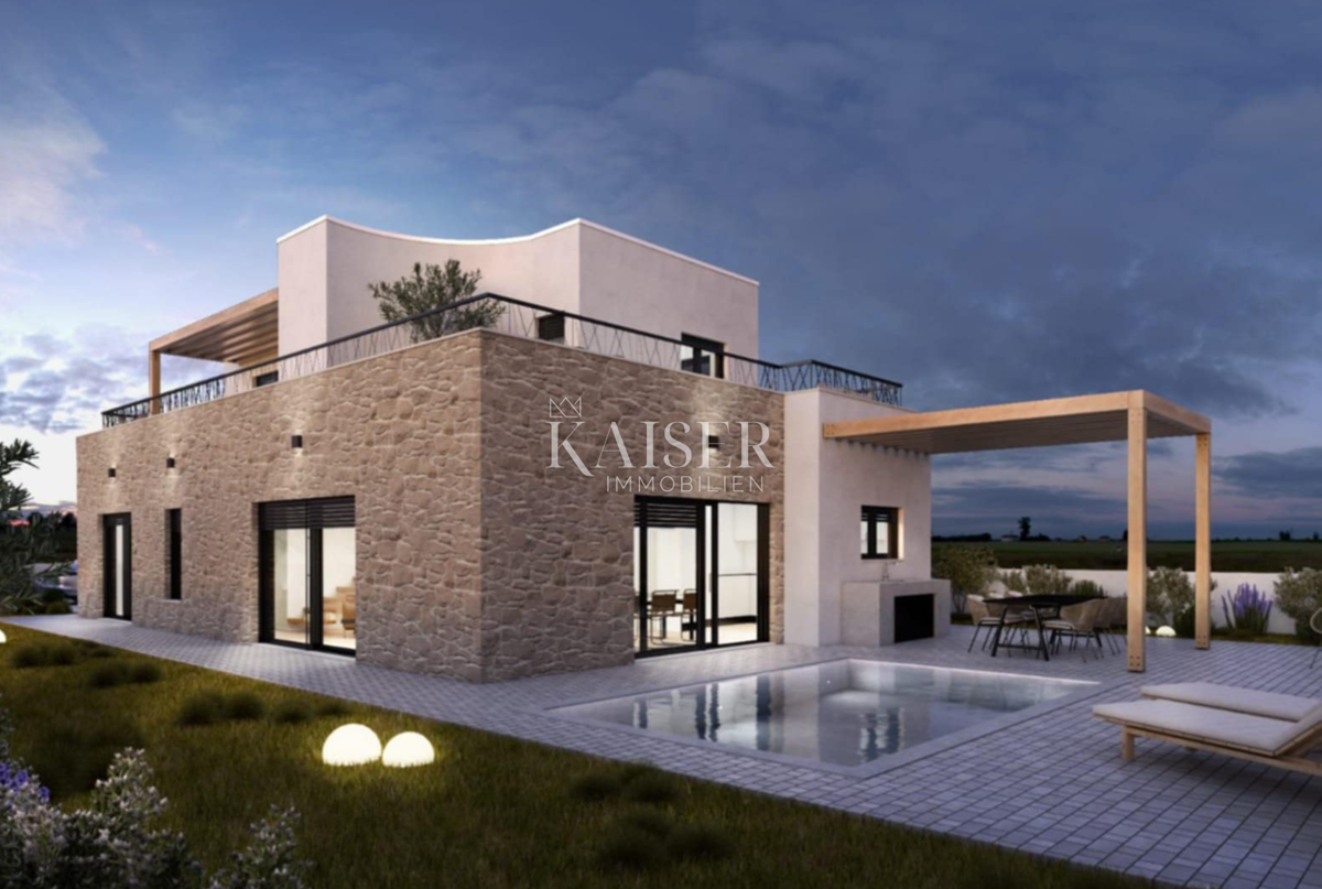 Vodice - Moderna villa a due piani con garage e ampie terrazze