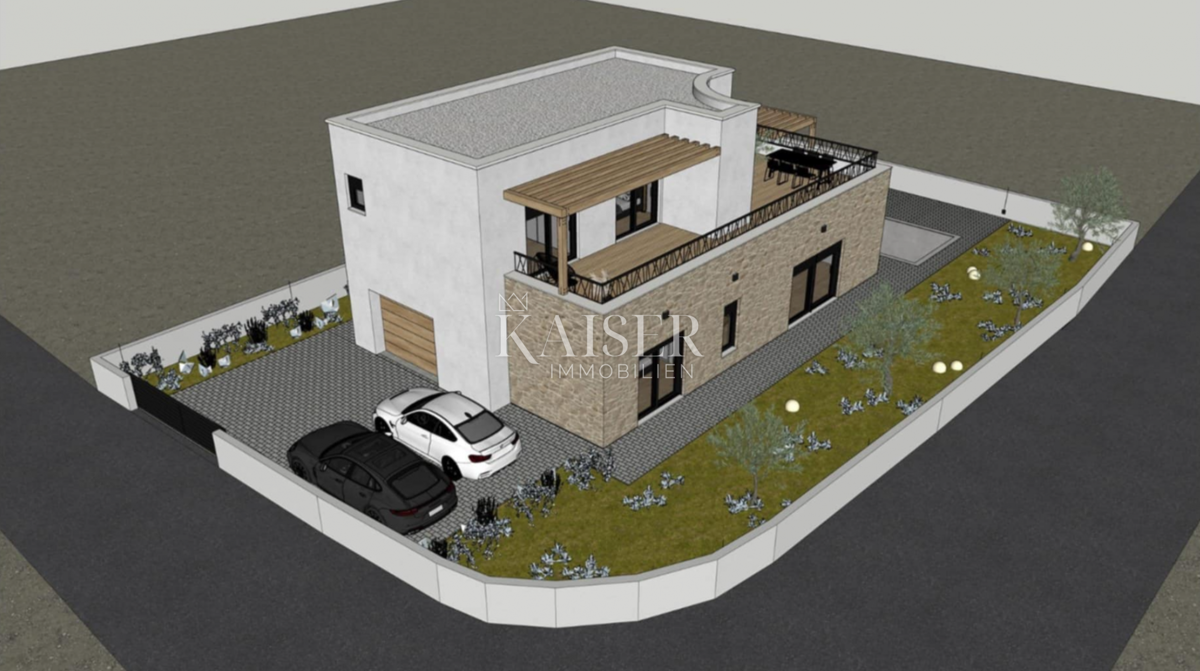 Vodice - Moderna villa a due piani con garage e ampie terrazze