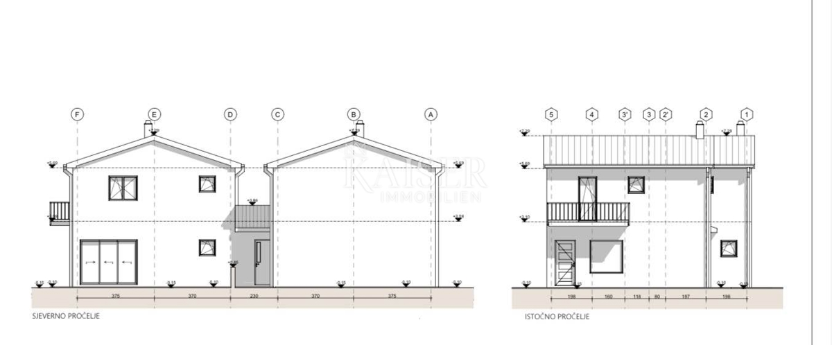 Istria, zona di Buie - pratico appartamento con 3 camere da letto in una casa bifamiliare di 109 m2, in costruzione