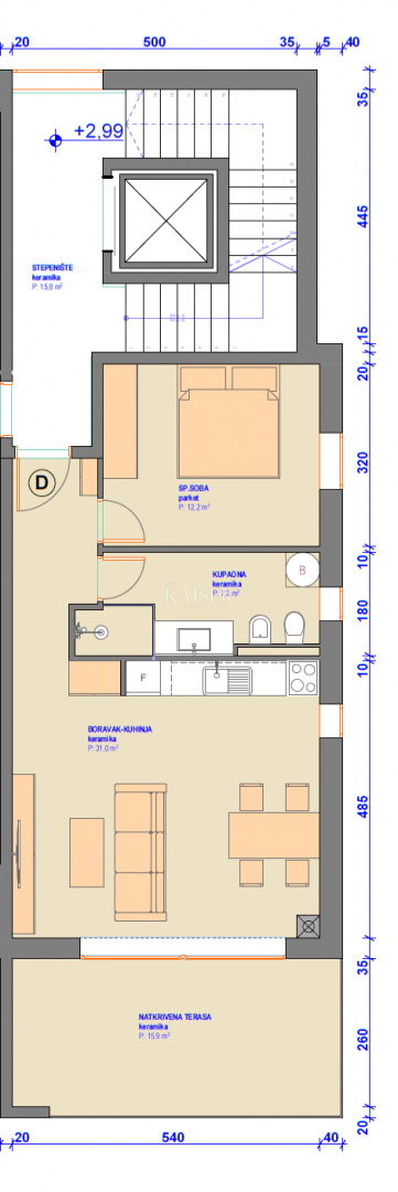 Istria, Umago, dintorni - appartamento, nuova costruzione, 1 piano, 66m2, 300m dal mare, vista mare